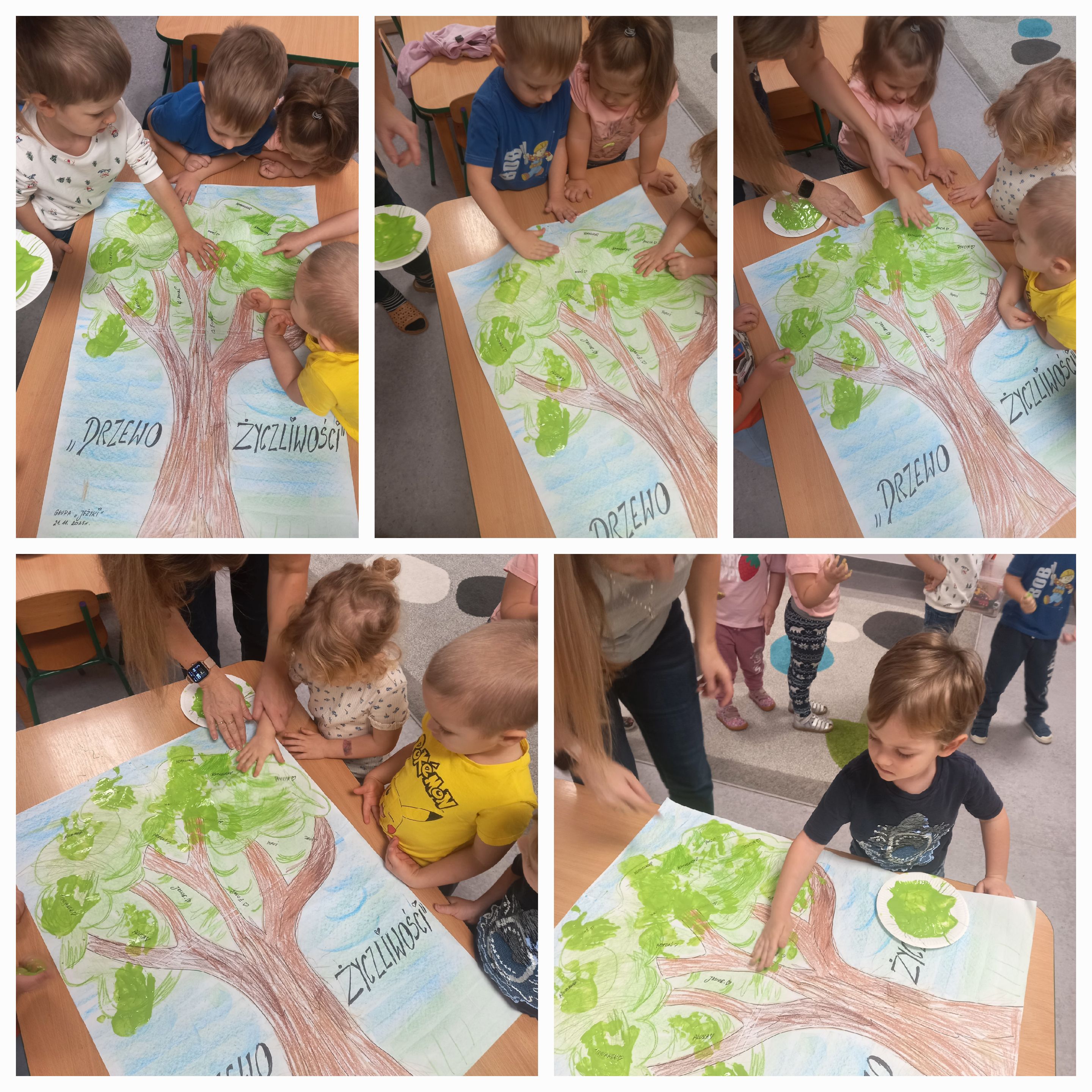 Dzieci podczas wykonywania pracy plastycznej.