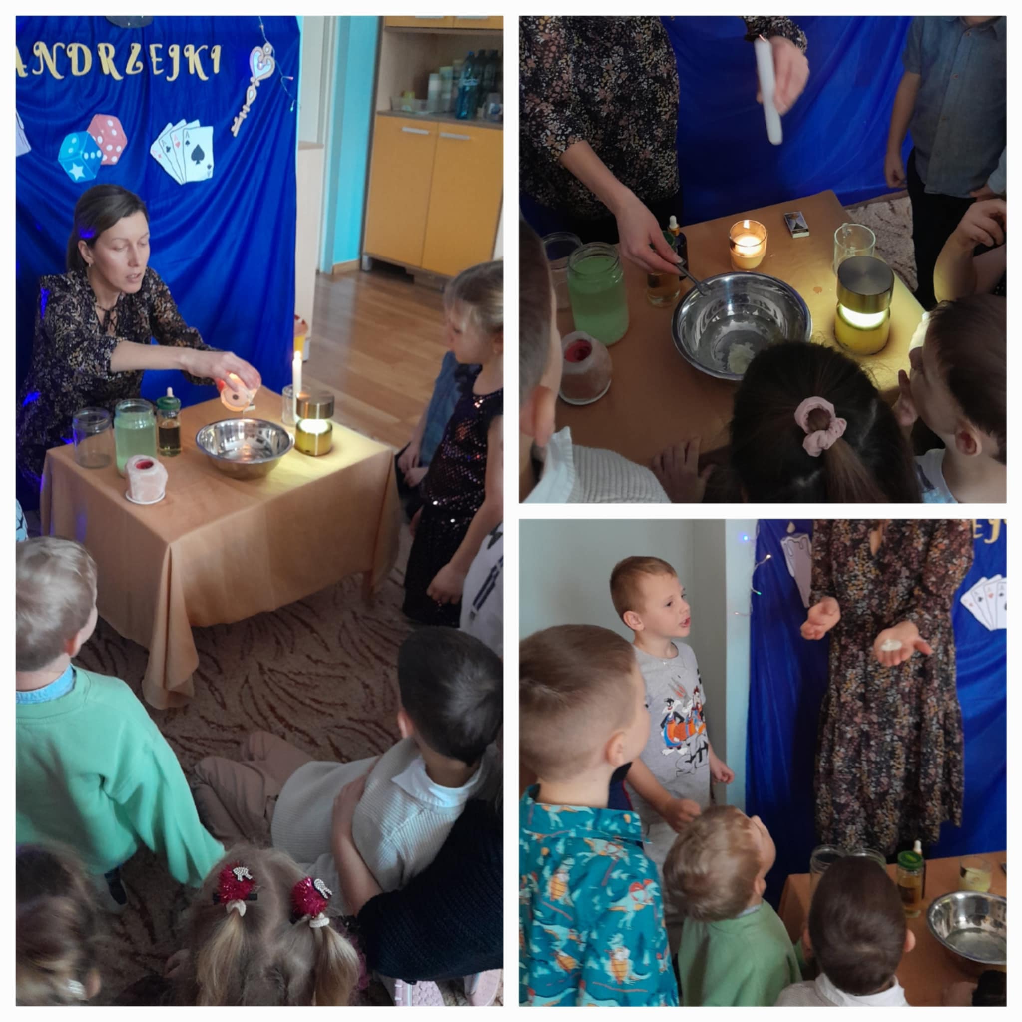 Wróżba z laniem wosku u Jagódek.