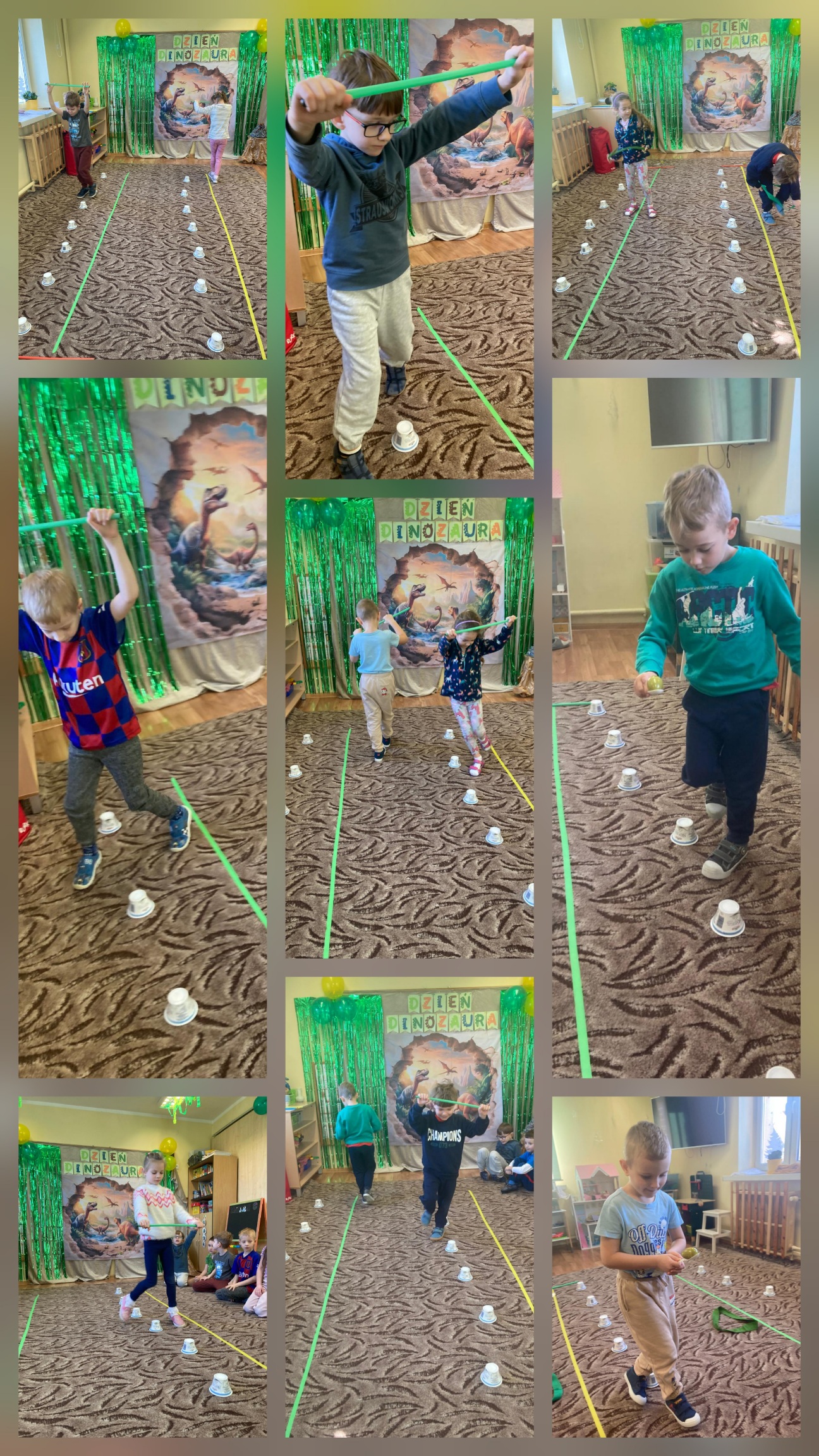 Skrzaty z wielkim zaangażowaniem pokonują tor przeszkód – slalom sprawił im mnóstwo radości i sportowych emocji! 🏃♀️🏃♂️💚