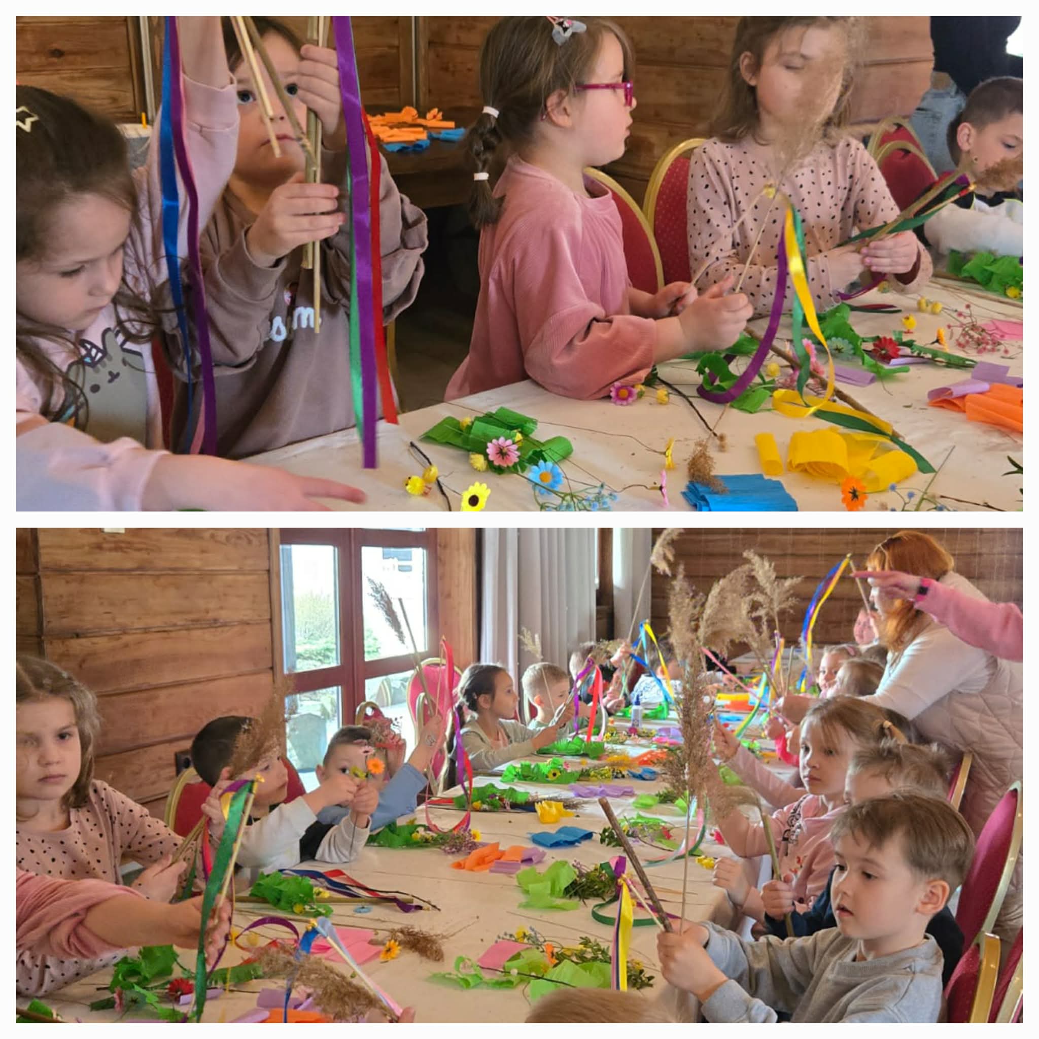 Warsztaty robienia palm wielkanocnych.