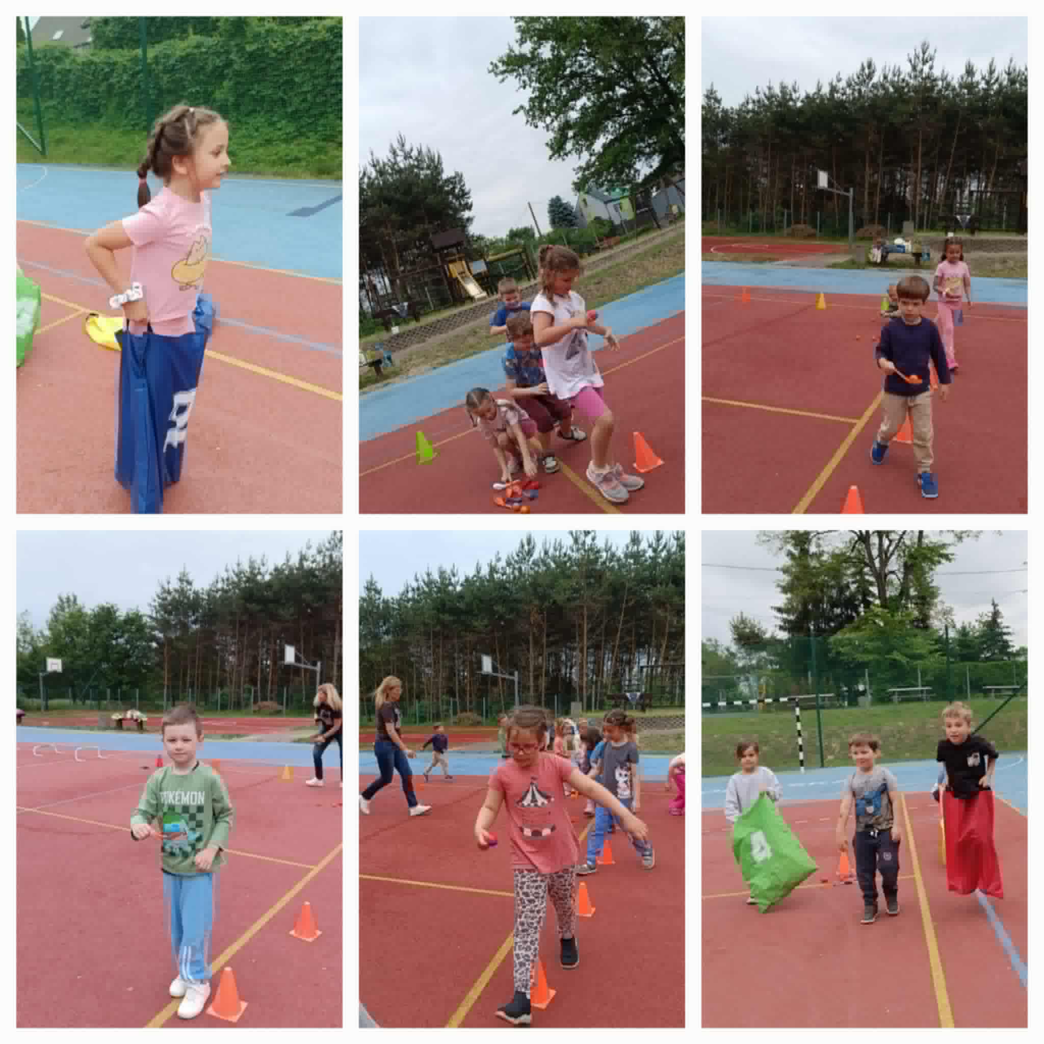 Zabawy sportowe na orliku z okazji Dnia Dziecka.